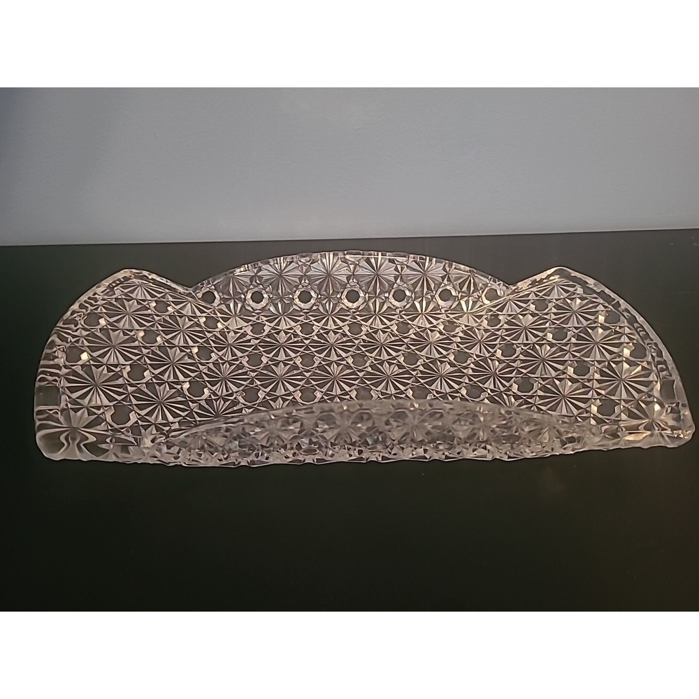 Vintage 11" Glass Banana Boat/Celery Tray/Fruit Dish - Daisy & Button‎ Pattern